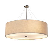 Justice Design Group Classic 12 Light 60" Wide Drum Chandelier with Cream Shade Brushed Nickel