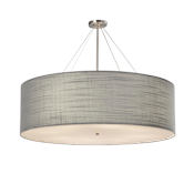 Justice Design Group Classic 12 Light 60" Wide Drum Chandelier with Gray Shade Brushed Nickel