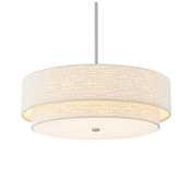 Justice Design Group Classic 5 Light 22" Wide Pendant Brushed Nickel / Cream