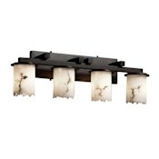Justice Design Group LumenAria 4 Light 29" Wide Bathroom Vanity Light with Faux Alabaster Resin Shades Dark Bronze