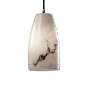 Justice Design Group LumenAria 8" Tall 1 Light Tapered Cylinder Shade Pendant Antique Brass