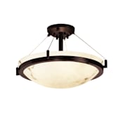 Justice Design Group LumenAria 21" Ring 3 Light Semi Flush Mount Ceiling Fixture Dark Bronze