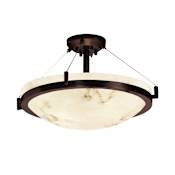 Justice Design Group Alabaster Stone / Glass Semi-Flush Ceiling Fixture from the LumenAria Collection Dark Bronze