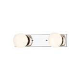 Justice Design Group Luna 2 Light 14" Wide LED Vanity Strip - Bulb Included Polished Chrome