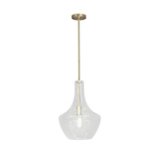 Justice Design Group Fusion 12" Wide Pendant Brushed Brass