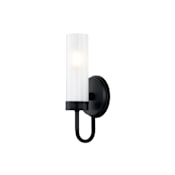 Justice Design Group Anchor 12" Tall Wall Sconce Matte Black / Clear Frosted