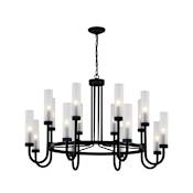 Justice Design Group Anchor 16 Light 43" Wide Taper Candle Chandelier - Bulb Included Matte Black