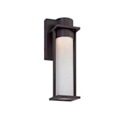Justice Design Group Wooster 12" Tall LED Wall Sconce with Etched Artisan Glass Shade Matte Black