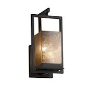 Justice Design Group Laguna Single Light 12-1/4" Tall Integrated LED Outdoor Wall Sconce with Mercury Glass Artisan Shade Matte Black