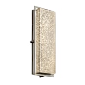 Justice Design Group Fusion Single Light 18" High Integrated 3000K LED Outdoor Wall Sconce with Mercury Artisan Glass Shade - ADA Compliant Brushed Nickel