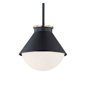 Justice Design Group Ravelle 10" Wide Outdoor Pendant Matte Black / Opal Glass