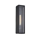 Justice Design Group Briarwood 22" Tall Outdoor Wall Sconce Matte Black / Clear Glass