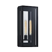 Justice Design Group Briarwood 2 Light 22" Tall Outdoor Wall Sconce Matte Black / Clear Glass