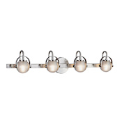 Justice Design Group Conduit 4 Light 33" Wide Bathroom Vanity Light Brushed Nickel