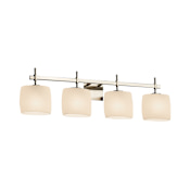 Justice Design Group Fusion 33.5" Union 4 Light LED Vanity Light Brushed Nickel