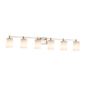 Justice Design Group Tetra 6 Light 48-1/2" Wide Bathroom Vanity Light Brushed Nickel