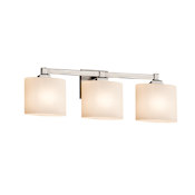 Justice Design Group Fusion 3 Light 25" Wide LED Bathroom Vanity Light with Oval Opal Shades from the Regency Series Brushed Nickel