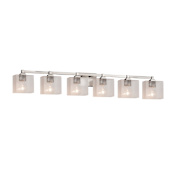 Justice Design Group Fusion 6 Light 49" Wide Bathroom Vanity Light Brushed Nickel