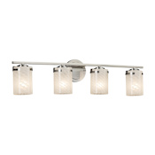 Justice Design Group Atlas 4 Light 31-1/2" Wide Bathroom Vanity Light Brushed Nickel