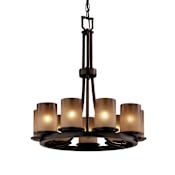 Justice Design Group Fusion 9 Light 1 Tier Chandelier Dark Bronze