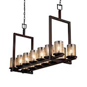 Justice Design Group Fusion 14 Light 1 Tier Chandelier Dark Bronze