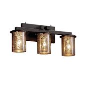 Justice Design Group Fusion 21" Dakota 3 Light Bathroom Vanity Light Dark Bronze