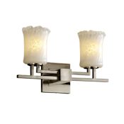 Justice Design Group Veneto Luce 2 Light 16" Wide Bathroom Vanity Light with Venetian Glass Shades Brushed Nickel