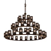 Justice Design Group Wire Mesh 45 Light 60" Wide Ring Chandelier Dark Bronze