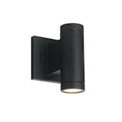 Justice Design Group Portico 2 Light 7" Tall LED Outdoor Wall Sconce Matte Black