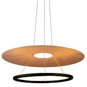 Justice Design Group Helios 24" Wide LED Ring Chandelier - Bulb Included Matte Black Metal / Gold Leaf