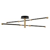 Justice Design Group Fianco 4 Light 36" Wide 3000K LED Adjustable Ceiling Fixture Matte Black / Brass