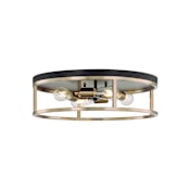 Justice Design Group Knox 4 Light 20" Wide Flush Mount Drum Ceiling Fixture Matte Black / Brass