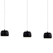 Justice Design Group Frascati 3 Light 26" Wide 3000K LED Linear Multi Pendant Fixture Matte Black