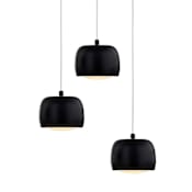 Justice Design Group Frascati 3 Light 12" Wide 3000K LED Multi Pendant Matte Black