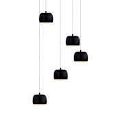 Justice Design Group Frascati 5 Light 18" Wide 3000K LED Multi Pendant Matte Black