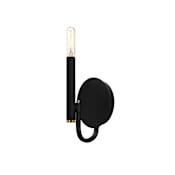 Justice Design Group Bedford 8" Tall Wall Sconce Matte Black / Brass