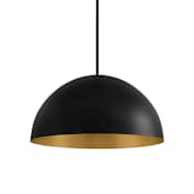 Justice Design Group Elias 14" Wide Pendant Matte Black / Champagne Gold
