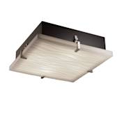 Justice Design Group Porcelina Collection Convertible 17" Wide Clips Flush-Mount Ceiling Fixture / Wall Sconce Brushed Nickel