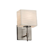 Justice Design Group Porcelina 9" Tall Bathroom Sconce Brushed Nickel