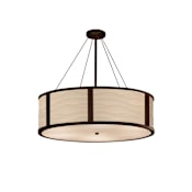 Justice Design Group Porcelina 8 Light 36" Wide Drum Chandelier with Wavy Faux Porcelain Resin Shade Dark Bronze