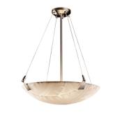 Justice Design Group Porcelina 3 Light 21" Wide Pendant with Faux Porcelain Resin Shade Brushed Nickel