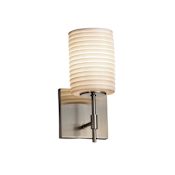 Justice Design Group Limoges 4.5" Union Single Light Bathroom Sconce with Sawtooth Shade Brushed Nickel