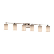 Justice Design Group Tetra 6 Light 48-1/2" Wide Bathroom Vanity Light Brushed Nickel