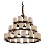 Justice Design Group Limoges 42" Wide Ring Chandelier Dark Bronze / Translucent