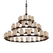 Justice Design Group Limoges 45 Light 3 Tier Chandelier Dark Bronze