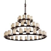 Justice Design Group Limoges 60" Wide Ring Chandelier Dark Bronze / Translucent