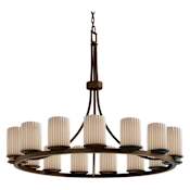 Justice Design Group Limoges 42" Wide Ring Chandelier Dark Bronze / Translucent