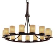 Justice Design Group Limoges 42" Wide Ring Chandelier Dark Bronze