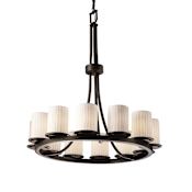 Justice Design Group Limoges 28" Wide Ring Chandelier Dark Bronze