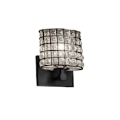 Justice Design Group Wire Glass 8" Tall Bathroom Sconce with Oval Shade Matte Black